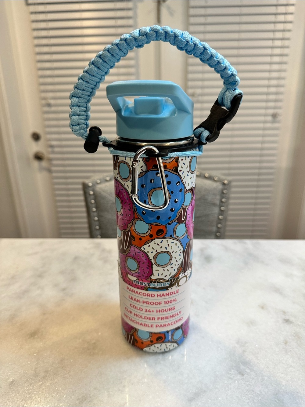 Frost Buddy Donut Design Limited Edition Universal Flip Top 24oz Water Bottle